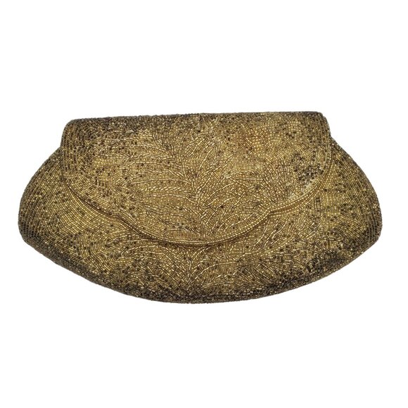 Iiyama Hand Made Tokyo Japan‎ Vintage 1940s 1950s Gold Beaded Evening Clutch - Picture 1 of 6